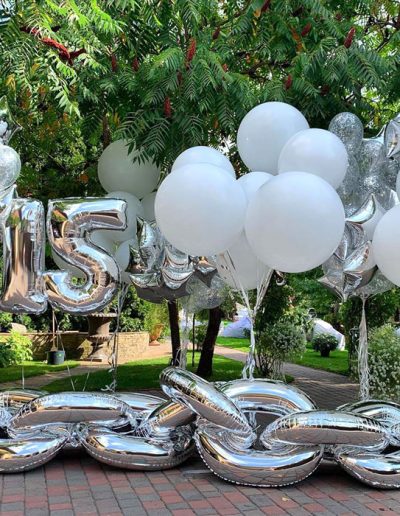 Geburtstagsfeier in Weiß/Silber